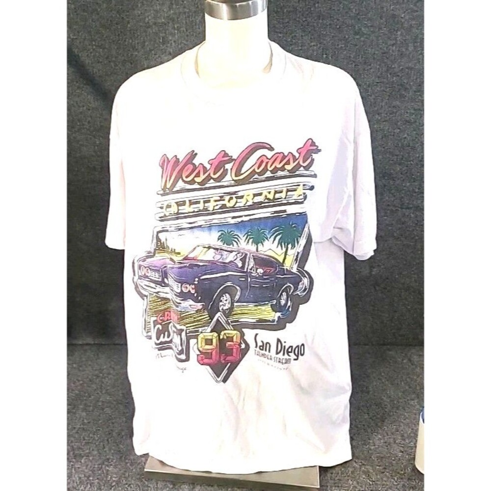 Mens Vintage 1993 John Galt  West Coast San Diego T-shirt Size XL Y2K